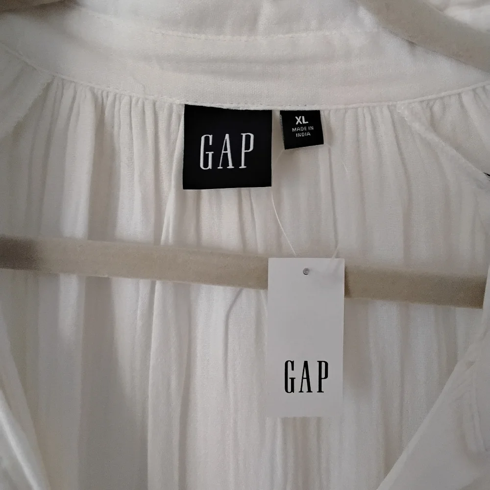 GAP Lined White Gauze Dress - Picture 3 of 3